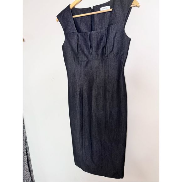 Calvin Klein grey empire waist pencil dress size 2 - Picture 2 of 6